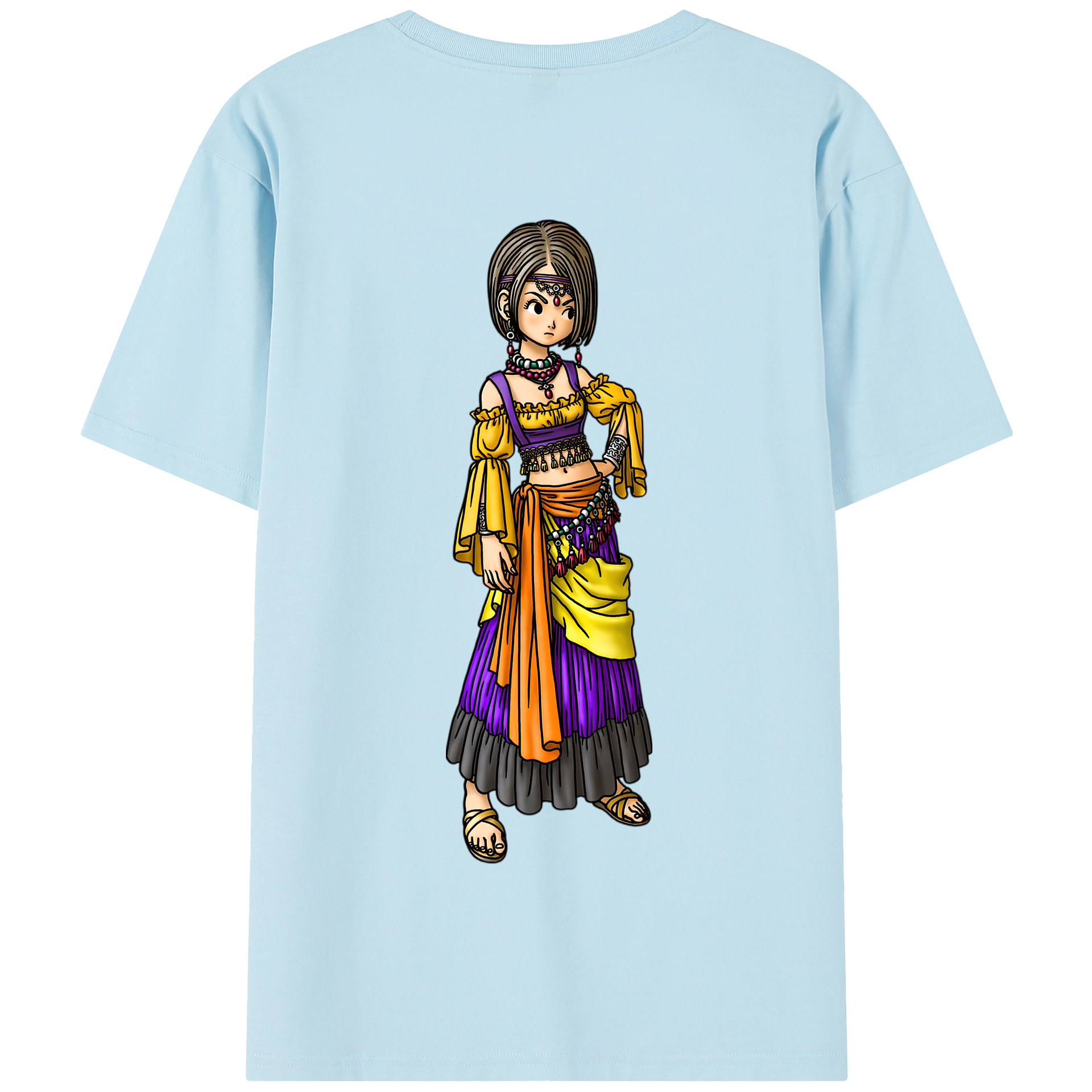（画像用） ドラゴンクエスト Doragon Kuesuto Dragon Quest 綿100％半袖Tシャツ（背面プリント）